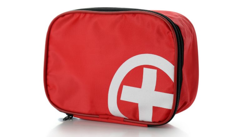 A standard first aid kit